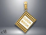 Load image into Gallery viewer, 14K Yellow Gold Enamel 3-D Cook Book Charm with Necklace Chain Options
