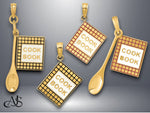 Load image into Gallery viewer, 14K Yellow Gold Enamel 3-D Cook Book Charm with Necklace Chain Options
