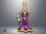 Load image into Gallery viewer, 14K Yellow Gold 3-D Moveable Enamel Dress with Shoe Charm with Necklace Chain Options
