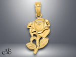 Load image into Gallery viewer, 14K Yellow Gold Polished Rose Charm with Necklace Chain Options
