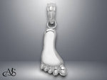 Load image into Gallery viewer, 14K Yellow Gold or White Gold Polished Foot Charm with Necklace Chain Options
