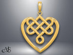 Load image into Gallery viewer, 14K Yellow Gold Large Celtic Knot Heart Charm with Necklace Chain Options
