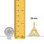 Load image into Gallery viewer, 14K Yellow Gold Polished Large Celtic Trinity Knot Charm with Necklace Chain Options
