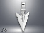 Load image into Gallery viewer, 14K Yellow Gold or White Gold 3-D Arrowhead Charm with Necklace Chain Options
