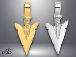 Load image into Gallery viewer, 14K Yellow Gold or White Gold 3-D Arrowhead Charm with Necklace Chain Options
