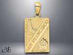 Load image into Gallery viewer, 14K Yellow Gold SAN FRANCISCO Reversible Charm with Necklace Chain Options
