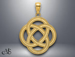 Load image into Gallery viewer, 14K Yellow Gold Large or Small Celtic Eternity Knot Circle Charm with Necklace Chain Options
