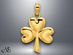 Load image into Gallery viewer, 14K Yellow Gold 3-Leaf Clover Charm with Necklace Chain Options
