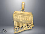 Load image into Gallery viewer, 14K Yellow Gold 14K Pittsburgh Incline (Tram) Charm with Necklace Chain Options

