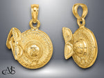 Load image into Gallery viewer, 14K Yellow Gold 3-D Sunhat w/ Sunglasses Charm with Necklace Chain Options
