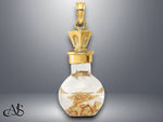 Load image into Gallery viewer, 14K Yellow Gold 3-D Gold Leaf In Bottle Charm with Necklace Chain Options
