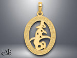 Load image into Gallery viewer, 14K Yellow Gold Chinese Love Symbol In Engraved Oval Frame Charm with Necklace Chain Options

