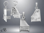 Load image into Gallery viewer, 14K Yellow Gold White Gold 3-D Top Opens Grand Piano Charm with Necklace Chain Options

