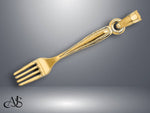 Load image into Gallery viewer, 14K Yellow Gold 3-D and Polished Table Fork Charm with Necklace Chain Options
