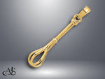 Load image into Gallery viewer, 14K Yellow Gold 3-D Polished Whisk Charm with Necklace Chain Options
