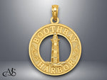 Load image into Gallery viewer, 14K Yellow Gold BOOTHBAY HARBOR Lighthouse Charm with Necklace Chain Options
