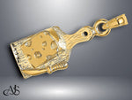 Load image into Gallery viewer, 14K Yellow Gold Cheese Board w/ Knife Charm with Necklace Chain Options
