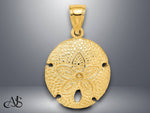 Load image into Gallery viewer, 14K Yellow Gold Sand Dollar Charm with Necklace Chain Options
