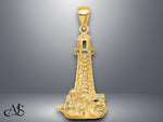 Load image into Gallery viewer, 14K Yellow Gold Lighthouse W/ Wave Charm with Necklace Chain Options
