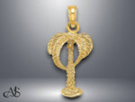 Load image into Gallery viewer, 14K Yellow Gold 2-D Palm Tree w/ Coconuts Charm with Necklace Chain Options
