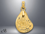 Load image into Gallery viewer, 14K Yellow Gold Polished Textured Oyster Shell Charm with Necklace Chain Options
