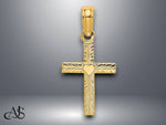 Load image into Gallery viewer, 14K Yellow Gold Polished Mini Cross w/ Heart Charm with Necklace Chain Options
