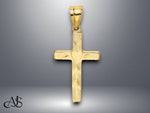 Load image into Gallery viewer, 14K Yellow Gold Polished and Engraved Cross W/ Heart Center Charm with Necklace Chain Options
