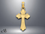 Load image into Gallery viewer, 14K Yellow Gold Polished Cross w/ Heart Charm with Necklace Chain Options

