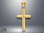 Load image into Gallery viewer, 14K Yellow Gold White Gold Polished Cross Charm with Necklace Chain Options

