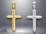 Load image into Gallery viewer, 14K Yellow Gold White Gold Polished Cross Charm with Necklace Chain Options
