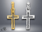 Load image into Gallery viewer, 14K Yellow Gold White Gold D/C Cross Charm with Necklace Chain Options
