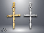 Load image into Gallery viewer, 14K Yellow Gold White Gold 3-D Polished Cross Charm with Necklace Chain Options

