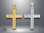 Load image into Gallery viewer, 14K Yellow Gold White Gold D/C Block Cross Charm with Necklace Chain Options
