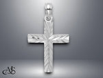 Load image into Gallery viewer, 14K Yellow Gold White Gold D/C Block Cross Charm with Necklace Chain Options
