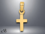Load image into Gallery viewer, 14K Yellow Gold White Gold 3-D and Polished Mini Cross Charm with Necklace Chain Options
