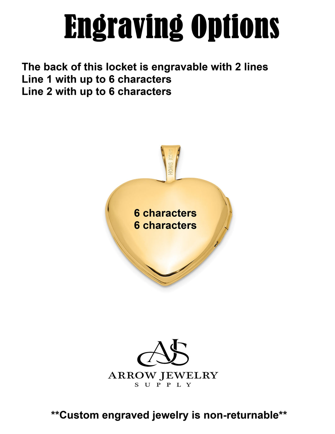 14K Yellow Gold Diamond PRINCESS with Crown 16mm Heart Locket | Build Your Locket Necklace with Engraving, Photo insertions, and Chain Options