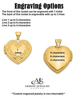 Load image into Gallery viewer, 14K Yellow Gold Domed Heart Border 18mm Heart Locket | Build Your Locket Necklace with Engraving, Photo insertions, and Chain Options
