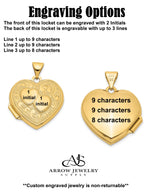 Load image into Gallery viewer, 14K Yellow Gold Two Hearts 18mm Heart Locket  | Build Your Locket Necklace with Engraving, Photo insertions, and Chain Options
