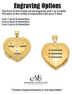 Load image into Gallery viewer, 14K Yellow Gold White Gold Scallop Design 21mm Heart Locket | Build Your Locket Necklace with Engraving, Photo insertions, and Chain Options
