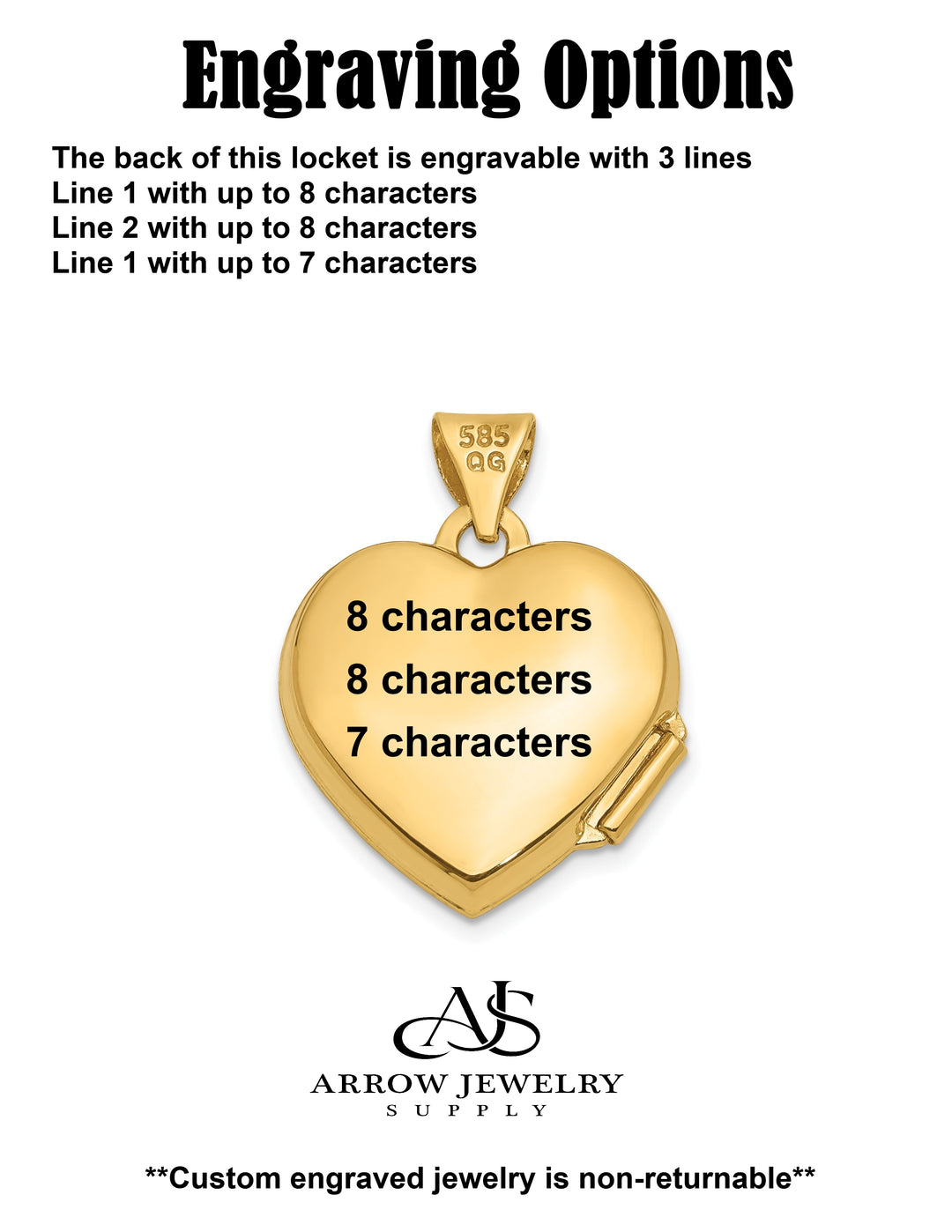14K Yellow Gold White Gold Two Hearts 15mm Heart Locket | Build Your Locket Necklace with Engraving, Photo insertions, and Chain Options