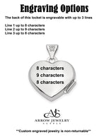 Load image into Gallery viewer, 14K White Gold Brushed Diamond Star 15mm Heart Locket | Build Your Locket Necklace with Engraving, Photo insertions, and Chain Options
