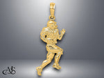 Load image into Gallery viewer, 14K Yellow Gold Polished Running Football Player Charm with Necklace Chain Options
