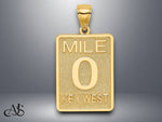 Load image into Gallery viewer, 14K Yellow Gold Mile Marker 0 / KEY WEST Charm with Necklace Chain Options
