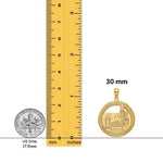 Load image into Gallery viewer, 14K Yellow Gold BOSTON Town Scene Round Charm with Necklace Chain Options
