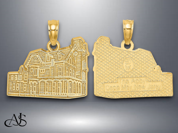 14K Yellow Gold The Abby - cape may, NJ Charm with Necklace Chain Options