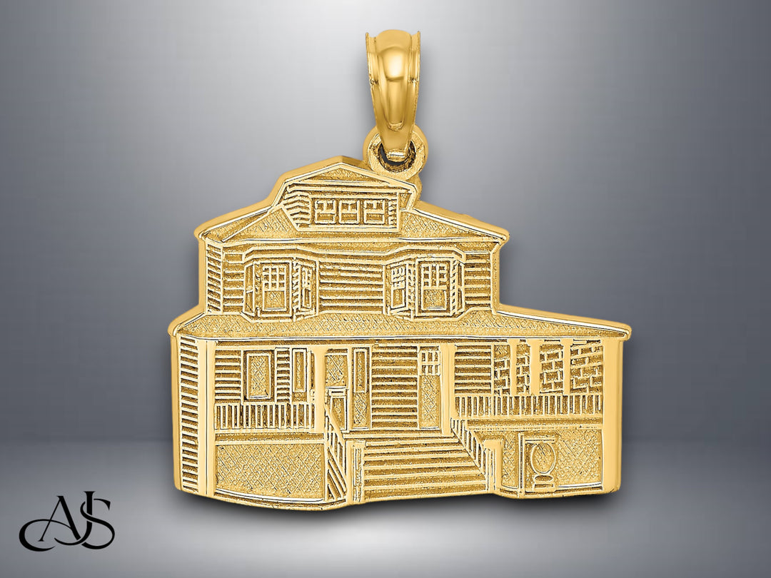 14K Yellow Gold The manse bed and breakfast - cape may, NJ Charm with Necklace Chain Options