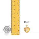 Load image into Gallery viewer, 14K Yellow Gold Hearts Cut Out with Pink Fabric Interior 16mm Heart Locket | Build Your Locket Necklace with Engraving, Photo insertions, and Chain Options
