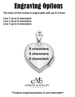 Load image into Gallery viewer, 14K White Gold Diamond Vintage Filigree Blue Fabric Interior 15mm Heart Locket | Build Your Locket Necklace with Engraving, Photo insertions, and Chain Options
