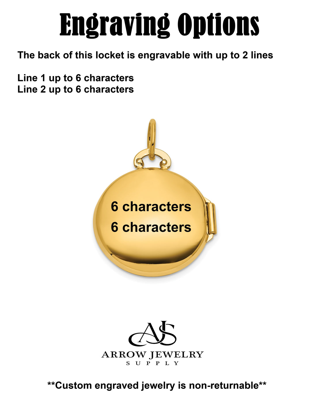 14K Yellow White Gold Polished Diamond 16mm Round Locket | Build Your Locket Necklace with Engraving, Photo insertions, and Chain Options