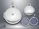 Load image into Gallery viewer, 14K Yellow White Gold Polished Diamond 16mm Round Locket | Build Your Locket Necklace with Engraving, Photo insertions, and Chain Options
